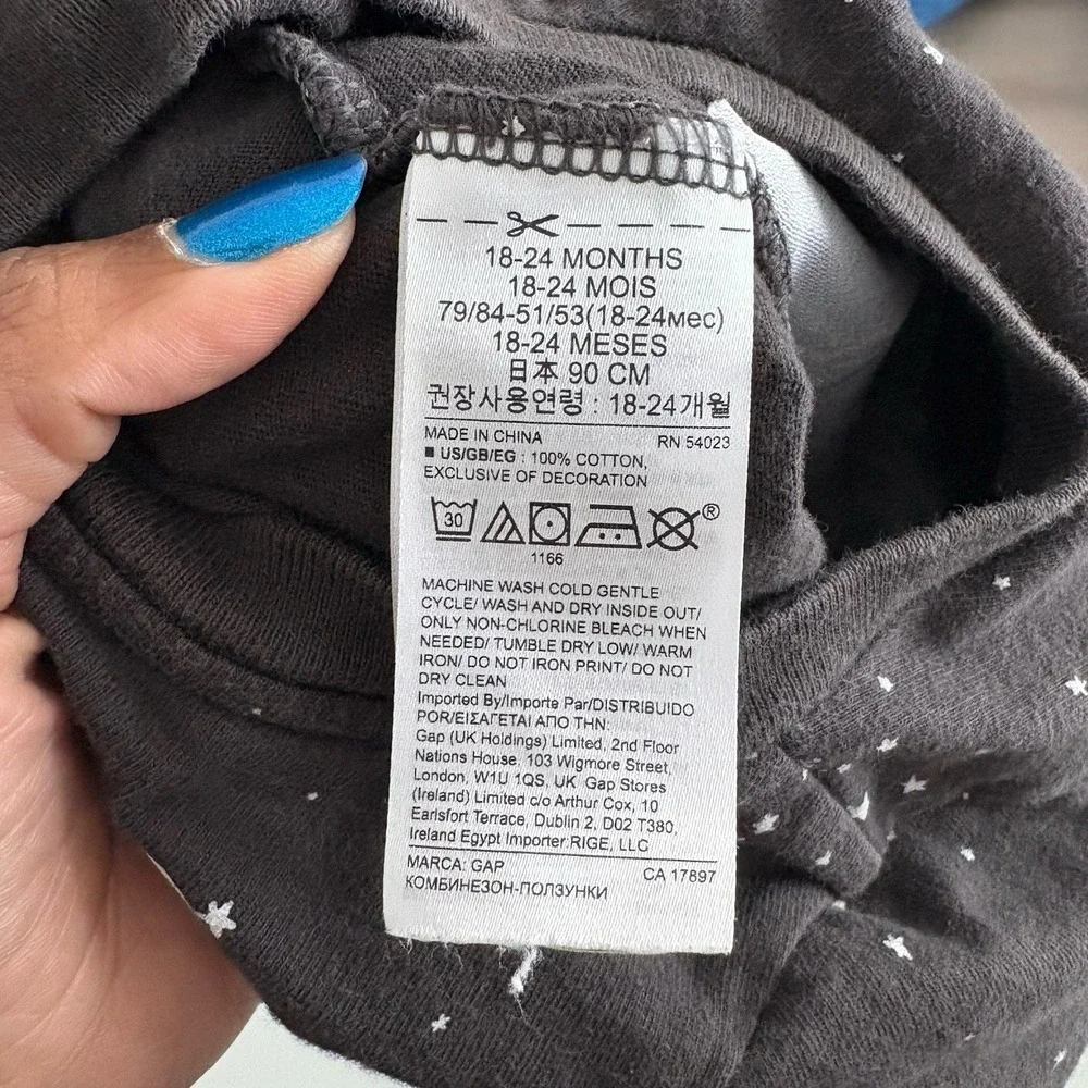 Baby Gap Baby Yoda Star Wars One Piece Size 18-24 Months Gray White 100% Cotton